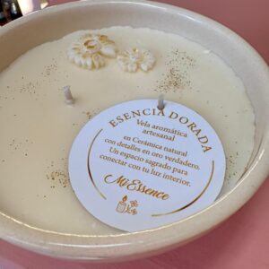 vela de soja perfumada Esencia Dorada